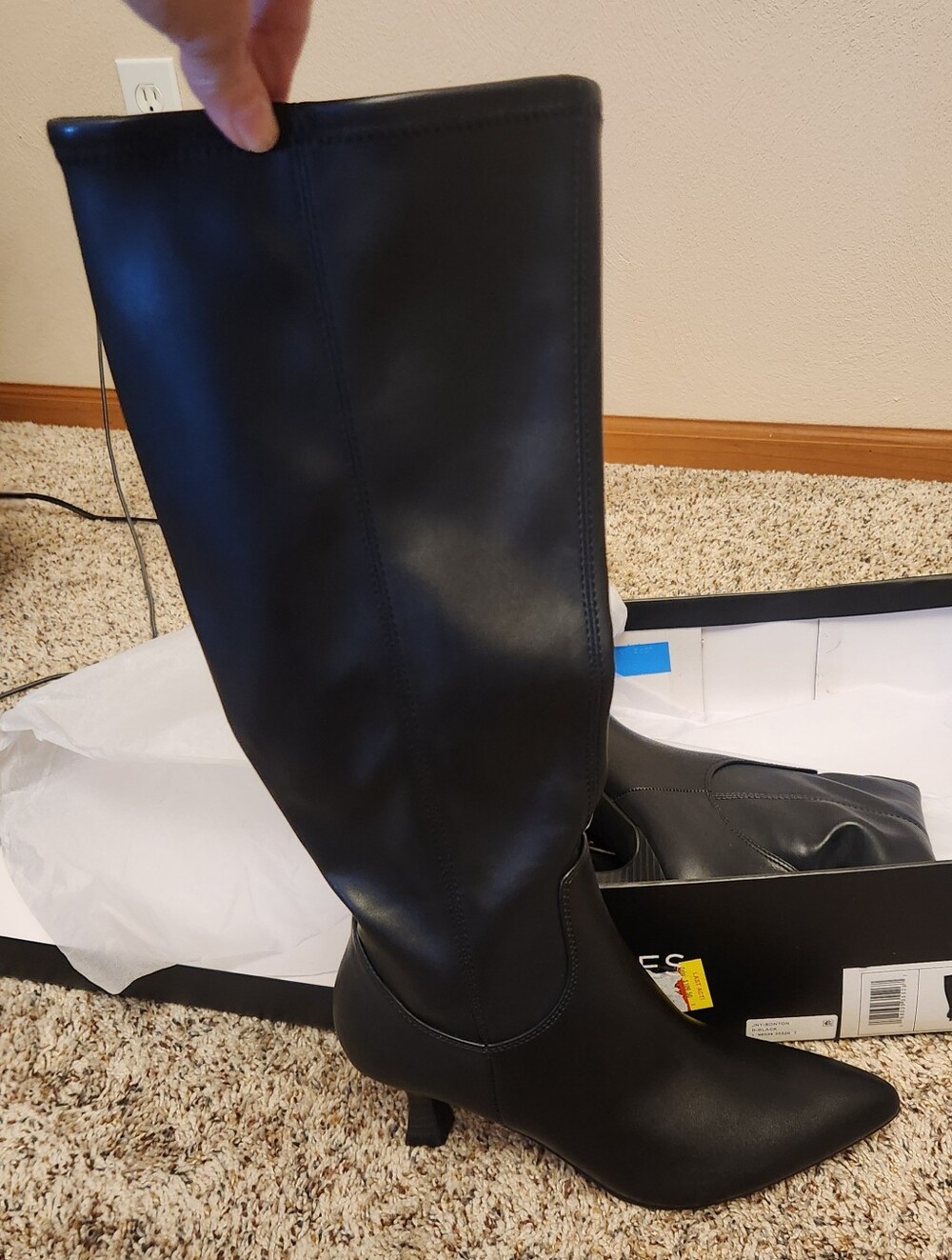 Jones New York Black Knee High Dress Boots New In Box Size 6.5